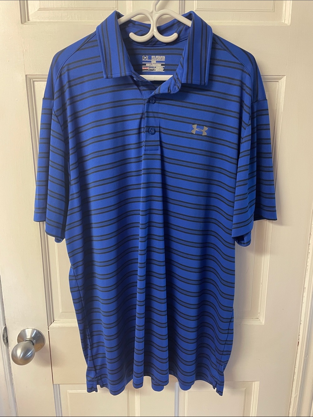 Under Armour Heatgear loose fit striped golf polo shirt men’s size 2X
